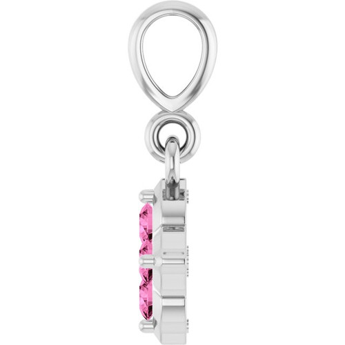Sterling Silver Lab-Grown Pink Sapphire Pendant