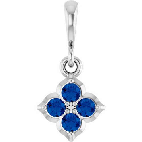 Platinum Lab-Grown Blue Sapphire Pendant