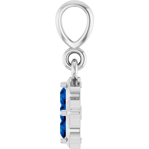Platinum Lab-Grown Blue Sapphire Pendant