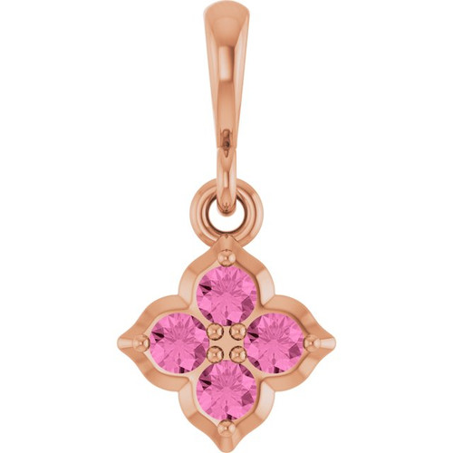 14K Rose Lab-Grown Pink Sapphire Pendant