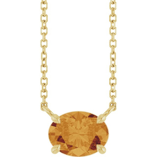 14K Yellow Natural Citrine 18" Necklace