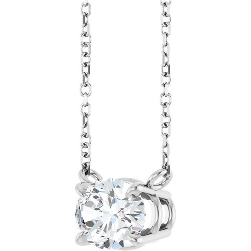14K White Natural White Sapphire 18" Necklace