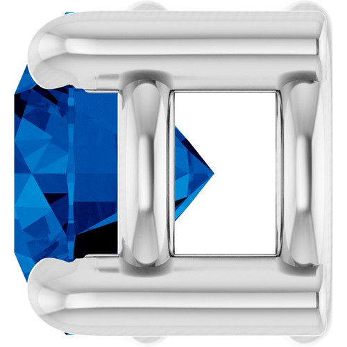 Platinum 4 mm Lab-Grown Blue Sapphire Pendant