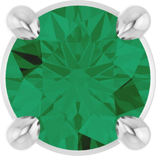 Platinum 4 mm Natural Emerald Pendant