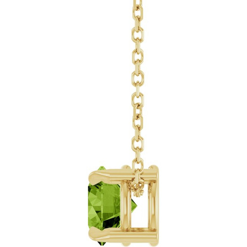 14K Yellow 6 mm Natural Peridot 16-18" Necklace