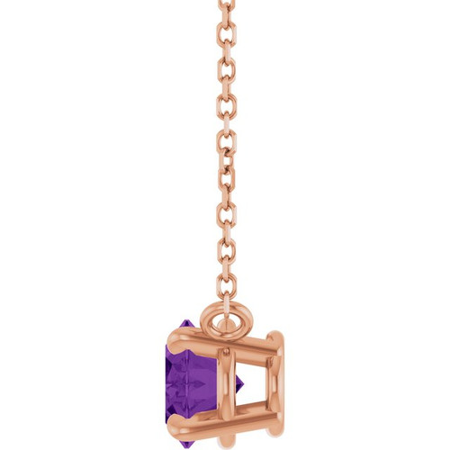 14K Rose Natural Amethyst 18" Necklace
