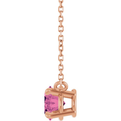 14K Rose Natural Pink Tourmaline 18" Necklace