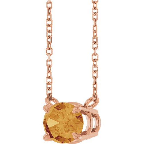 14K Rose Natural Citrine 18" Necklace