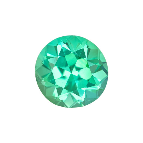 1.01 Carat Neon Green Tourmaline Ge, Paraiba Look in Round, 6.1 mm