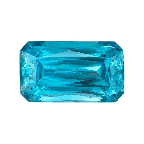 2.56 Carat Vivid Blue Zircon Gem, Octagon Cut, 9.1 x 5.3 mm | Loose Gemstone for Custom Jewelry | $881