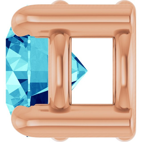 14K Rose 4 mm Natural Blue Zircon Pendant