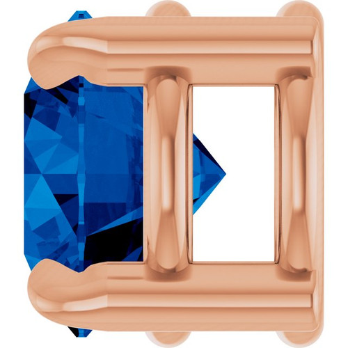 14K Rose 5 mm Lab-Grown Blue Sapphire Pendant