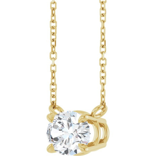 14K Yellow Natural White Sapphire 18" Necklace