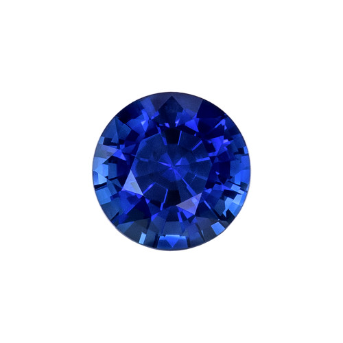0.87 Carat Rich Royal Blue Sapphire Gem, Round 5.5 mm