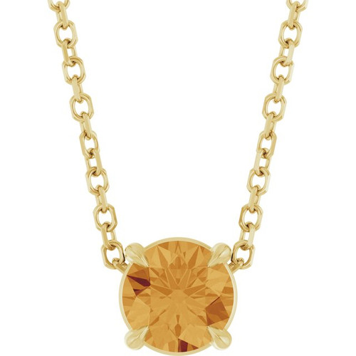 14K Yellow 5 mm Natural Citrine 16-18" Necklace