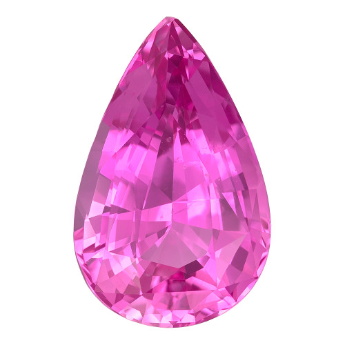 Stunning GIA 5.75 Carat Hot Pink Sapphire Gem, Pear Cut, 14.05 x 8.98 x 6.25 mm