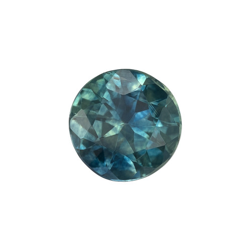 0.60 Carat Teal Blue Green Sapphire Gem, Round Cut, 5 mm | $697