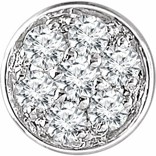 14K White .07 CTW Natural Diamond Pavé Slide Pendant