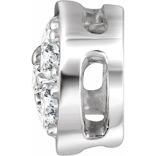 14K White .07 CTW Natural Diamond Pavé Slide Pendant