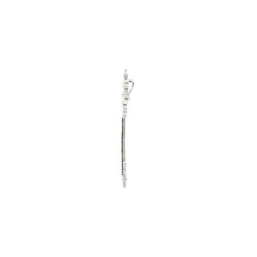 Sterling Silver Black Spinel Key Pendant