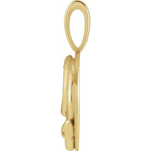 14K Yellow .015 CT Natural Diamond Chinese Zodiac Snake Pendant