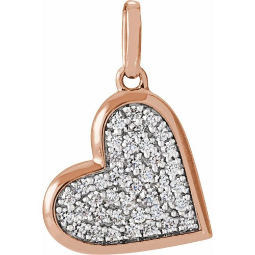 14K Rose 1/4 CTW Natural Diamond Heart Pendant