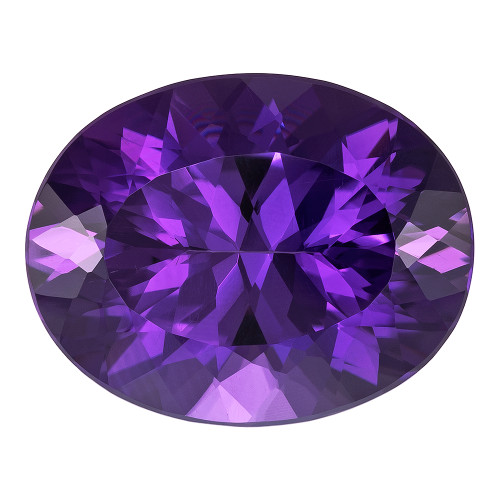 7.06 Carat Vivid Purple Amethyst Gem, Oval Shape, 15 x 11.9 mm |$304