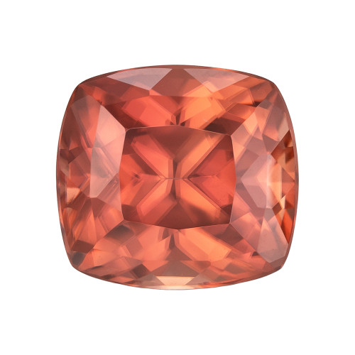 5.02 Carat Copper Brown Zircon Gemstone, Cushion Shape, 8.7 x 8 mm | $821