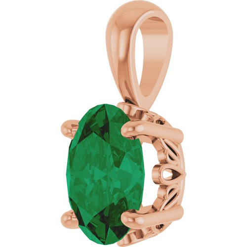 14K Rose Gold Emerald Ring Fine Jewelry  $750