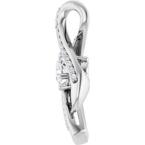 14 Karat White Gold 0.33 Carat Diamond Pendant.