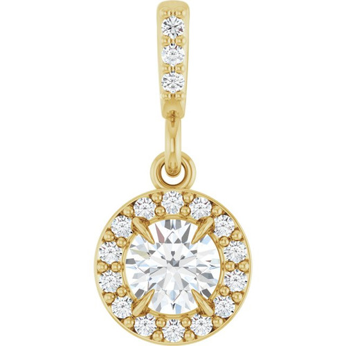 14K Yellow 1/3 CTW Natural Diamond Halo-Style Pendant