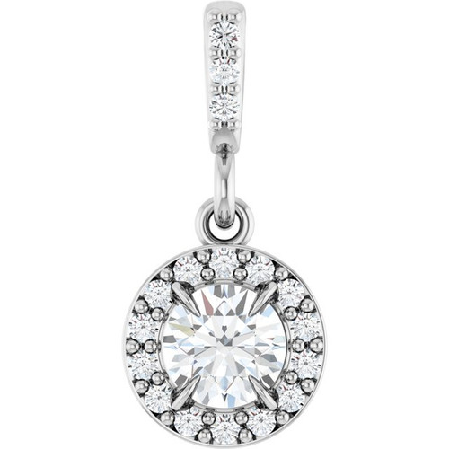 Platinum 1/3 CTW Natural Diamond Halo-Style Pendant