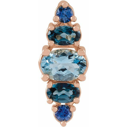 14K Rose Gold Multi-Gemstone Multi Gemstone Ring Fine Jewelry  $1063