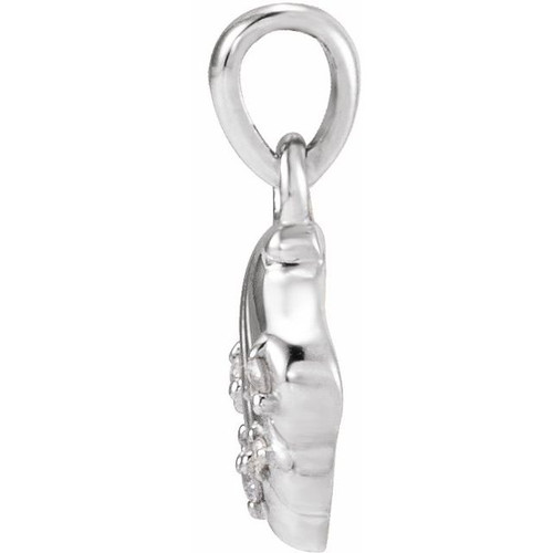 Sterling Silver .03 CTW Natural Diamond Seashell Pendant