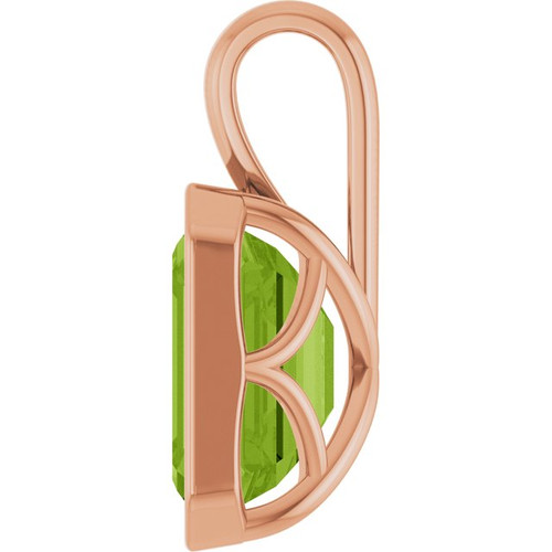 14K Rose Natural Peridot Pendant