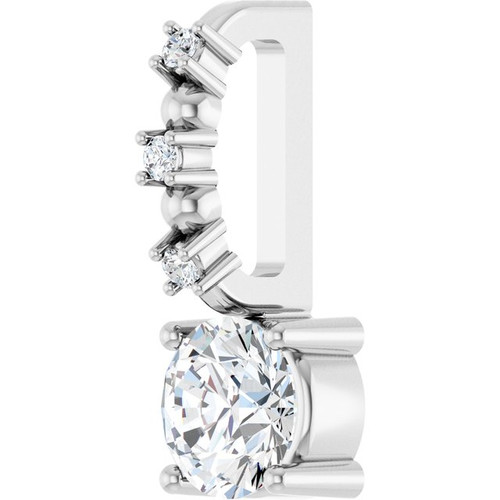 Sterling Silver 1/4 CTW Natural Diamond Charm/Pendant