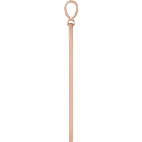 14K Rose .0025 CT Natural Diamond Arrow Bar Pendant 