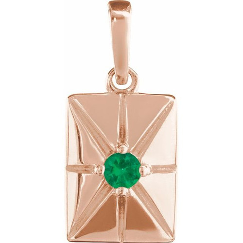 14K Rose Gold Emerald Ring Fine Jewelry  $393