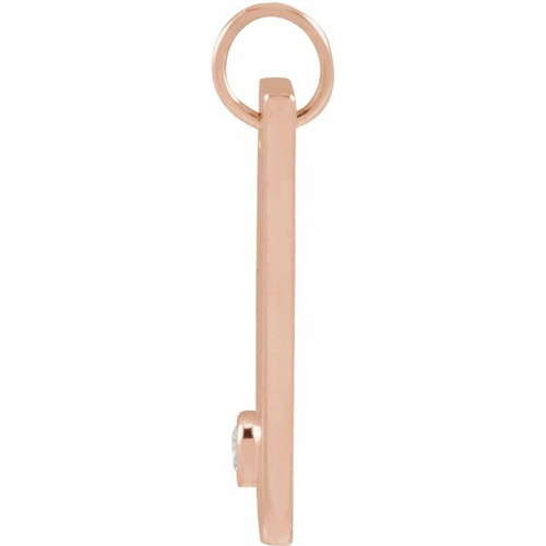 14K Rose .03 CT Natural Diamond Engravable Heart Pendant