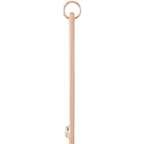 14K Rose .03 CT Natural Diamond Engravable Heart Pendant