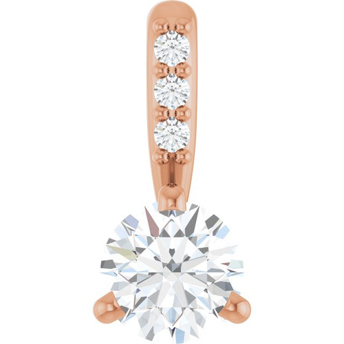 14K Rose 1/4 CTW Natural Diamond Pendant