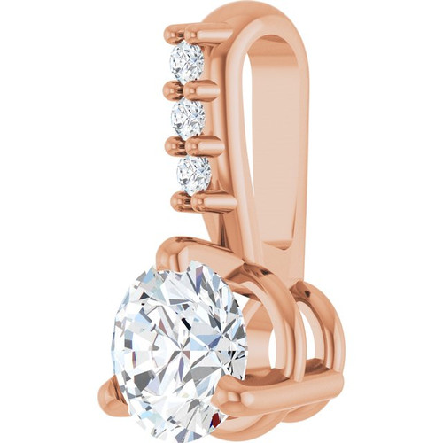 14K Rose 1/4 CTW Natural Diamond Pendant
