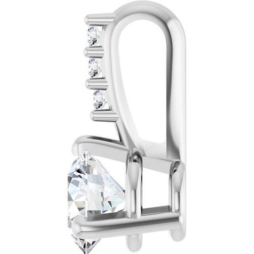 14K White 1/4 CTW Natural Diamond Pendant