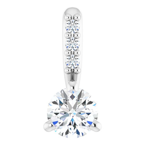 14K White 1/5 CTW Natural Diamond Pendant
