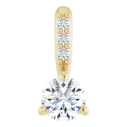 14K Yellow 1/5 CTW Natural Diamond Pendant