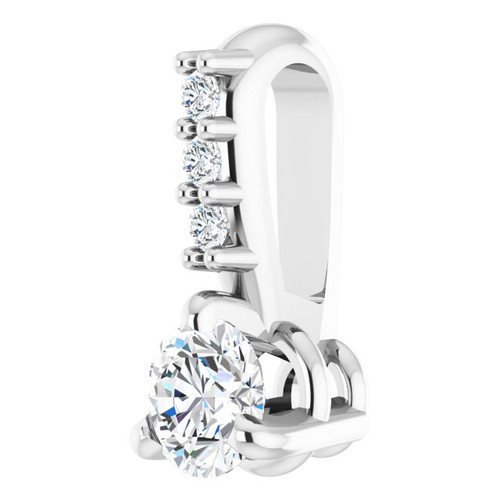 Platinum 1/10 CTW Natural Diamond Pendant