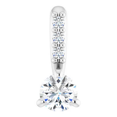 14K White 1/10 CTW Natural Diamond Pendant