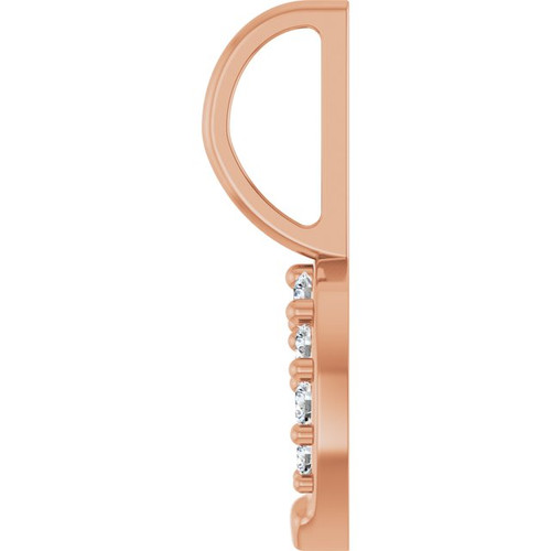 14K Rose 1/8 CTW Natural Diamond Horseshoe Charm/Pendant