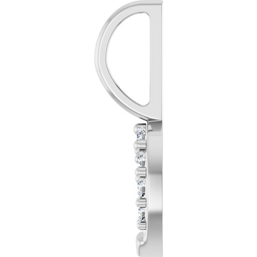 Platinum 1/8 CTW Natural Diamond Horseshoe Charm/Pendant
