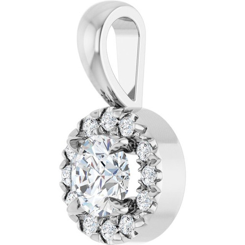 Sterling Silver 1/4 CTW Natural Diamond Halo-Style Pendant